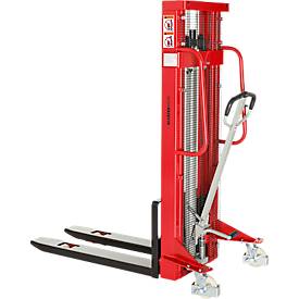 Schäfer Shop Pure Hochhubwagen, manuell, 1600 kg Tragkraft, bis 1600 mm Hubhöhe, rot