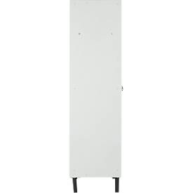 Schäfer Shop Pure Kleiderspind, 2 Abteile, mit Fuß, Drehriegelverschluss, lichtgrau/enzianblau