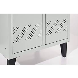 Schäfer Shop Pure Kleiderspind, 2 Abteile, mit Fuß, Drehriegelverschluss, lichtgrau/lichtgrau