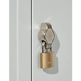 Schäfer Shop Pure Kleiderspind, 2 Abteile, mit Fuß, Drehriegelverschluss, lichtgrau/lichtgrau