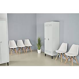 Schäfer Shop Pure Kleiderspind, 2 Abteile, mit Fuß, Drehriegelverschluss, lichtgrau/lichtgrau