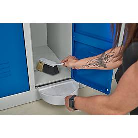 Schäfer Shop Pure Kleiderspind, 2 Abteile, mit Fuß, Zylinderschloss, lichtgrau/enzianblau