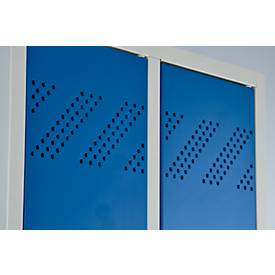 Schäfer Shop Pure Kleiderspind, 2 Abteile, mit Fuß, Zylinderschloss, lichtgrau/enzianblau