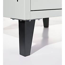 Schäfer Shop Pure Kleiderspind, 2 Abteile, mit Fuß, Zylinderschloss, lichtgrau/lichtgrau