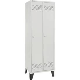 Schäfer Shop Pure Kleiderspind, 2 Abteile, mit Fuß, Zylinderschloss, lichtgrau/lichtgrau