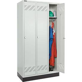 Schäfer Shop Pure Kleiderspind, 3 Abteile, Drehriegelverschluss, lichtgrau/lichtgrau