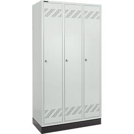 Schäfer Shop Pure Kleiderspind, 3 Abteile, Zylinderschloss, lichtgrau/lichtgrau