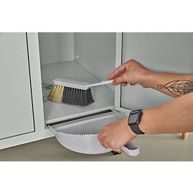 Schäfer Shop Pure Kleiderspind, mit Füßen, 2 Abteile mit Hutboden & Kleiderstange, Drehriegelverschluss, Stahlblech, lichtgrau/lichtgrau