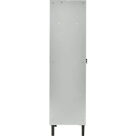 Schäfer Shop Pure Kleiderspind, mit Füßen, 2 Abteile mit Hutboden & Kleiderstange, Drehriegelverschluss, Stahlblech, lichtgrau/lichtgrau