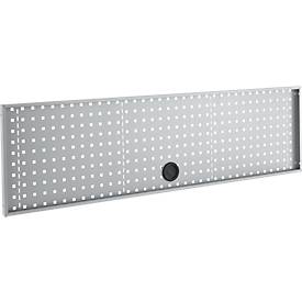 Schäfer Shop Pure Lochwand für AST31 Tischaufbau, bis 150 kg, B 1500 x H 380 mm, Stahl, weißaluminium