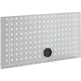 Schäfer Shop Pure Lochwand für AST31 Tischaufbau, bis 150 kg, B 750 x H 380 mm, Stahl, weißaluminium