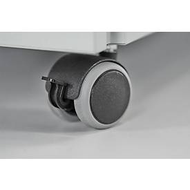 Schäfer Shop Pure Rollcontainer 1233, 3 Schübe & 1 Utensilienauszug, abschließbar, Rundgriffe, B 435 x T 765 x H 577 mm, weißalu/weißalu/weiß