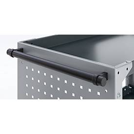 Schäfer Shop Pure Rollwagen AST31, 3 Etagen, 2 Lochplatten, bis 240 kg, Schiebegriff, Stahl und Aluminium, weißaluminium/anthrazitgrau