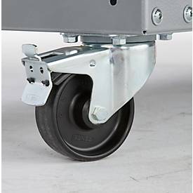 Schäfer Shop Pure Rollwagen AST31, 3 Etagen, 2 Lochplatten, bis 240 kg, Schiebegriff, Stahl und Aluminium, weißaluminium/anthrazitgrau