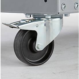 Schäfer Shop Pure Rollwagen AST31, 3 Etagen, 2 Lochplatten, bis 240 kg, Schiebegriff, Stahl und Aluminium, weißaluminium/anthrazitgrau