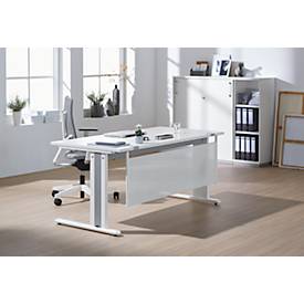 Schäfer Shop Pure Schreibtisch PLANOVA BASIC, Rechteck, C-Fuß, B 1600 x T 800 x H 717 mm, weiß + Kabelkanal