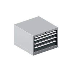 Schäfer Shop Pure Schubladenschrank 27-27, 4 Schübe, bis 75 kg, B 564 x T 572 x H 400 mm, anthrazitgrau/weißaluminium