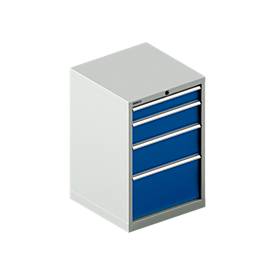 Schäfer Shop Pure  Schubladenschrank 27-27, 4 Schübe, bis 75 kg, B 564 x T 572 x H 850 mm, enzianblau/lichtgrau