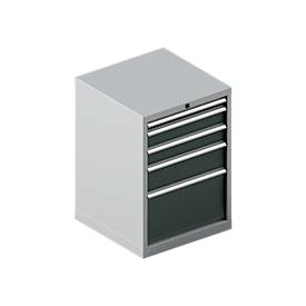 Schäfer Shop Pure Schubladenschrank 27-27, 5 Schübe, bis 75 kg, B 564 x T 572 x H 800 mm, anthrazitgrau/weißaluminium