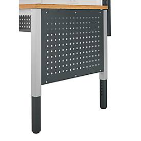 Schäfer Shop Pure Seitenblende für manuell höhenverstellbare Arbeitstische AST31, 38 x 10 mm Lochraster, bis 50 kg, Stahl, anthrazitgrau