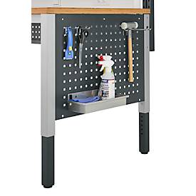 Schäfer Shop Pure Seitenblende für manuell höhenverstellbare Arbeitstische AST31, 38 x 10 mm Lochraster, bis 50 kg, Stahl, anthrazitgrau