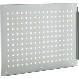 Schäfer Shop Pure Seitenblende für manuell höhenverstellbare Arbeitstische AST31, 38 x 10 mm Lochraster, bis 50 kg, Stahl, lichtgrau