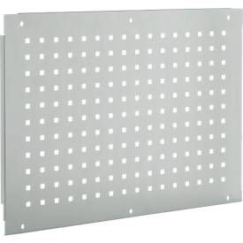 Schäfer Shop Pure Seitenblende für manuell höhenverstellbare Arbeitstische AST31, 38 x 10 mm Lochraster, bis 50 kg, Stahl, lichtgrau
