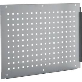 Schäfer Shop Pure Seitenblende für manuell höhenverstellbare Arbeitstische AST31, 38 x 10 mm Lochraster, bis 50 kg, Stahl, weißaluminium