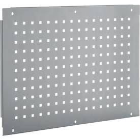 Schäfer Shop Pure Seitenblende für manuell höhenverstellbare Arbeitstische AST31, 38 x 10 mm Lochraster, bis 50 kg, Stahl, weißaluminium