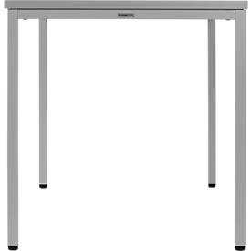 Schäfer Shop Pure Stahlrohrtisch, Rechteck, Quadratrohrfuß, B 1400 x T 700 x H 720 mm, lichtgrau/lichtgrau