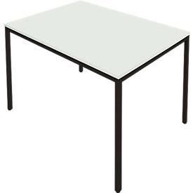 Schäfer Shop Pure Stahlrohrtisch, Rechteck, Quadratrohrfuß, B 1400 x T 700 x H 720 mm, lichtgrau/schwarz