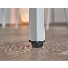 Schäfer Shop Pure Stahlrohrtisch, Rechteck, Quadratrohrfuß, B 1400 x T 800 x H 720 mm, lichtgrau/schwarz