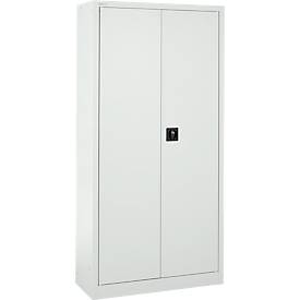 Schäfer Shop Pure Stahlschrank, abschließbar, 4 verzinkte Böden, B 950 x T 400 x H 1935 mm, lichtgrau RAL 7035/lichtgrau RAL 7035