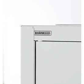 Schäfer Shop Pure Stahlschrank, abschließbar, 4 verzinkte Böden, B 950 x T 400 x H 1935 mm, lichtgrau RAL 7035/lichtgrau RAL 7035