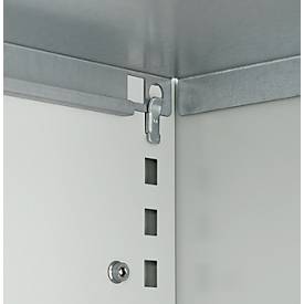 Schäfer Shop Pure Stahlschrank, abschließbar, 4 verzinkte Böden, B 950 x T 400 x H 1935 mm, lichtgrau RAL 7035/lichtgrau RAL 7035