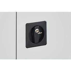 Schäfer Shop Pure Stahlschrank, aus Stahl, 4 Böden, 5 OH, abschließbar, B 1200 x T 400 x H 1935 mm, Lichtgrau RAL 7035