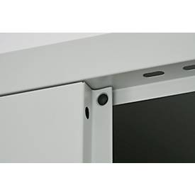 Schäfer Shop Pure Stahlschrank, aus Stahl, 4 Böden, 5 OH, abschließbar, B 1200 x T 400 x H 1935 mm, Lichtgrau RAL 7035