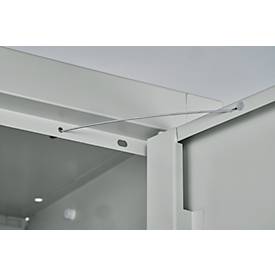 Schäfer Shop Pure Stahlschrank, aus Stahl, 4 Böden, 5 OH, abschließbar, B 950 x T 400 x H 1935 mm, Lichtgrau RAL 7035