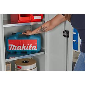 Schäfer Shop Pure Stahlschrank, aus Stahl, 4 Böden, 5 OH, abschließbar, B 950 x T 400 x H 1935 mm, Lichtgrau RAL 7035