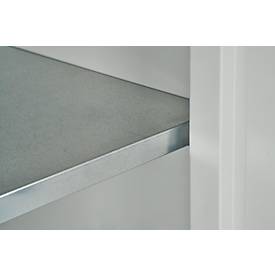 Schäfer Shop Pure Stahlschrank, aus Stahl, 4 Böden, 5 OH, abschließbar, B 950 x T 400 x H 1935 mm, Lichtgrau RAL 7035