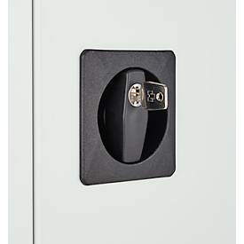 Schäfer Shop Pure Stahlschrank Flügeltür, 4 Böden, 250 kg, RAL 7035, 950×400×1935 mm, gratis EDUSCHO Caffè Crema 1 kg
