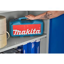 Schäfer Shop Pure Stahlschrank, Stahl, abschließbar, T 400 x H 1935 x B 1200 mm, 5 OH, lichtgrau/enzianblau