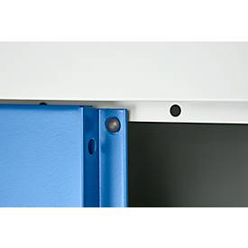 Schäfer Shop Pure Stahlschrank, Stahl, abschließbar, T 400 x H 1935 x B 800 mm, 5 OH, lichtgrau/enzianblau