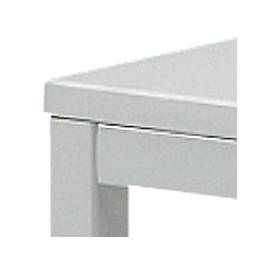 Schäfer Shop Pure Table rectangulaire en tube d'acier, pied en tube carré, L 1600 x P 800 x H 720 mm, gris clair/gris clair