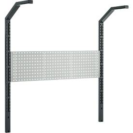 Schäfer Shop Pure tafelverbreding voor werktafels AST31, 2 x verlengzuilen, 1 x geperforeerde wand, B 1500 x H 1615 mm, staal, antracietgrijs/lichtgrijs