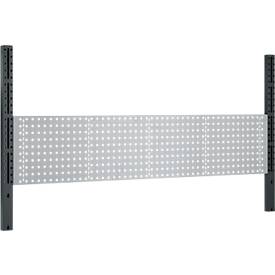 Schäfer Shop Pure tafelverbreding voor werktafels AST31, 2 x verlengzuilen, 1 x geperforeerde wand, B 2000 x H 1035 mm, staal, antracietgrijs/blank aluminium