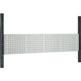 Schäfer Shop Pure tafelverbreding voor werktafels AST31, 2 x verlengzuilen, 1 x geperforeerde wand, B 2000 x H 1035 mm, staal, antracietgrijs/lichtgrijs