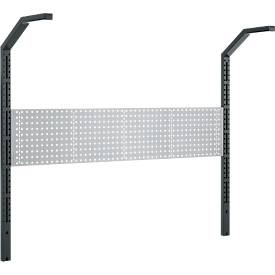 Schäfer Shop Pure tafelverbreding voor werktafels AST31, 2 x verlengzuilen, 1 x geperforeerde wand, B 2000 x H 1615 mm, staal, antracietgrijs/blank aluminium