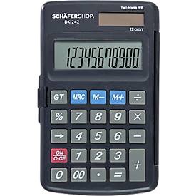 Schäfer Shop Pure Taschenrechner Pure DK-242, Solarbetrieb, 12-stelliges Display, Klappdeckel, B 72 x T 115 x H 9 mm