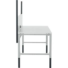 Schäfer Shop Pure Tischaufbau für Arbeitstische AST31, 2 x Aufbausäulen, 1 x Lochwand, B 1500 x H 1035 mm, Stahl, anthrazitgrau/lichtgrau